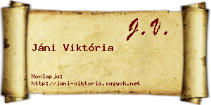 Jáni Viktória névjegykártya